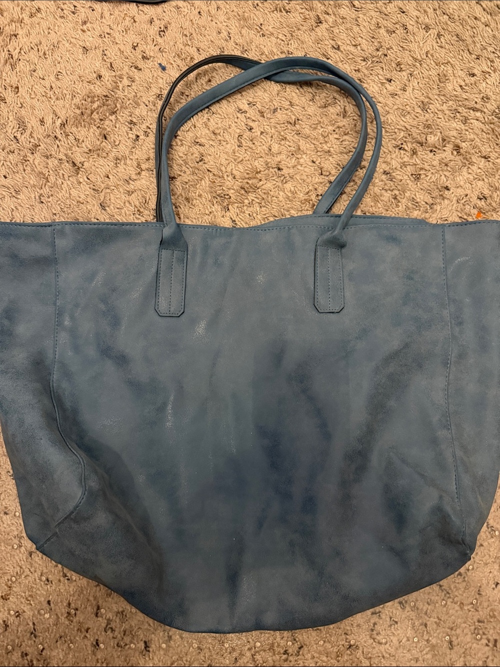 Saks Fifth Avenue Blue Suede Tote